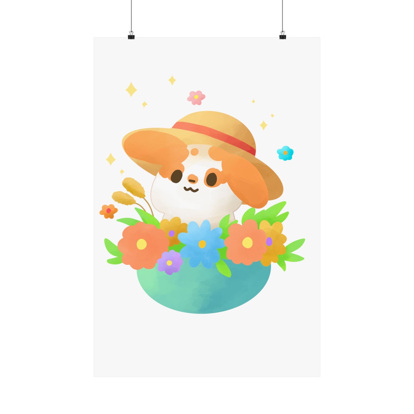 Bunny in a flower pot Poster