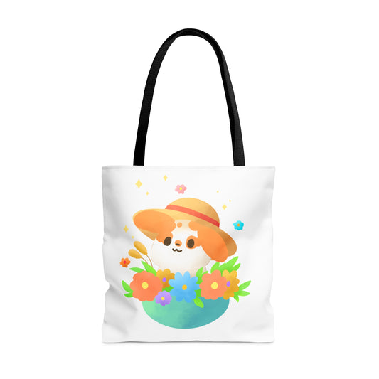 Bunny in a flower pot Tote Bag