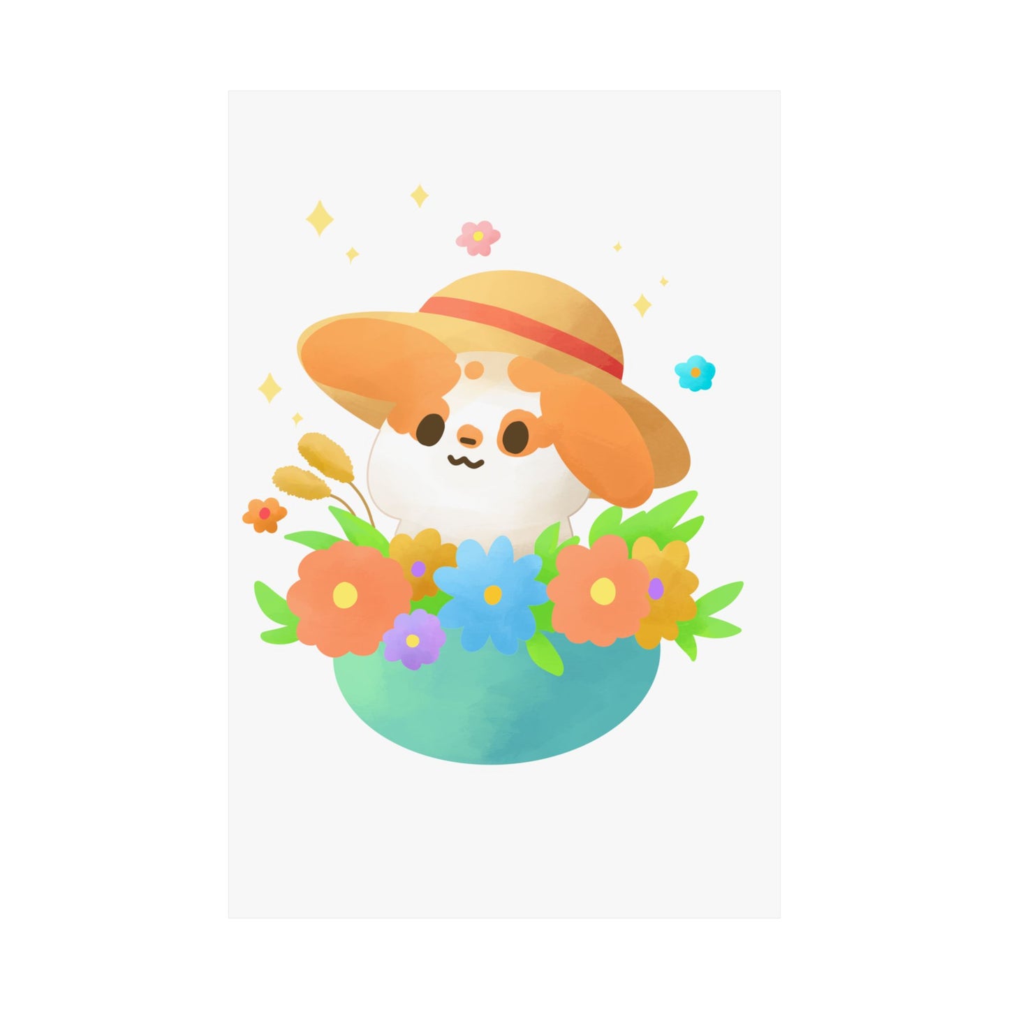 Bunny in a flower pot Poster