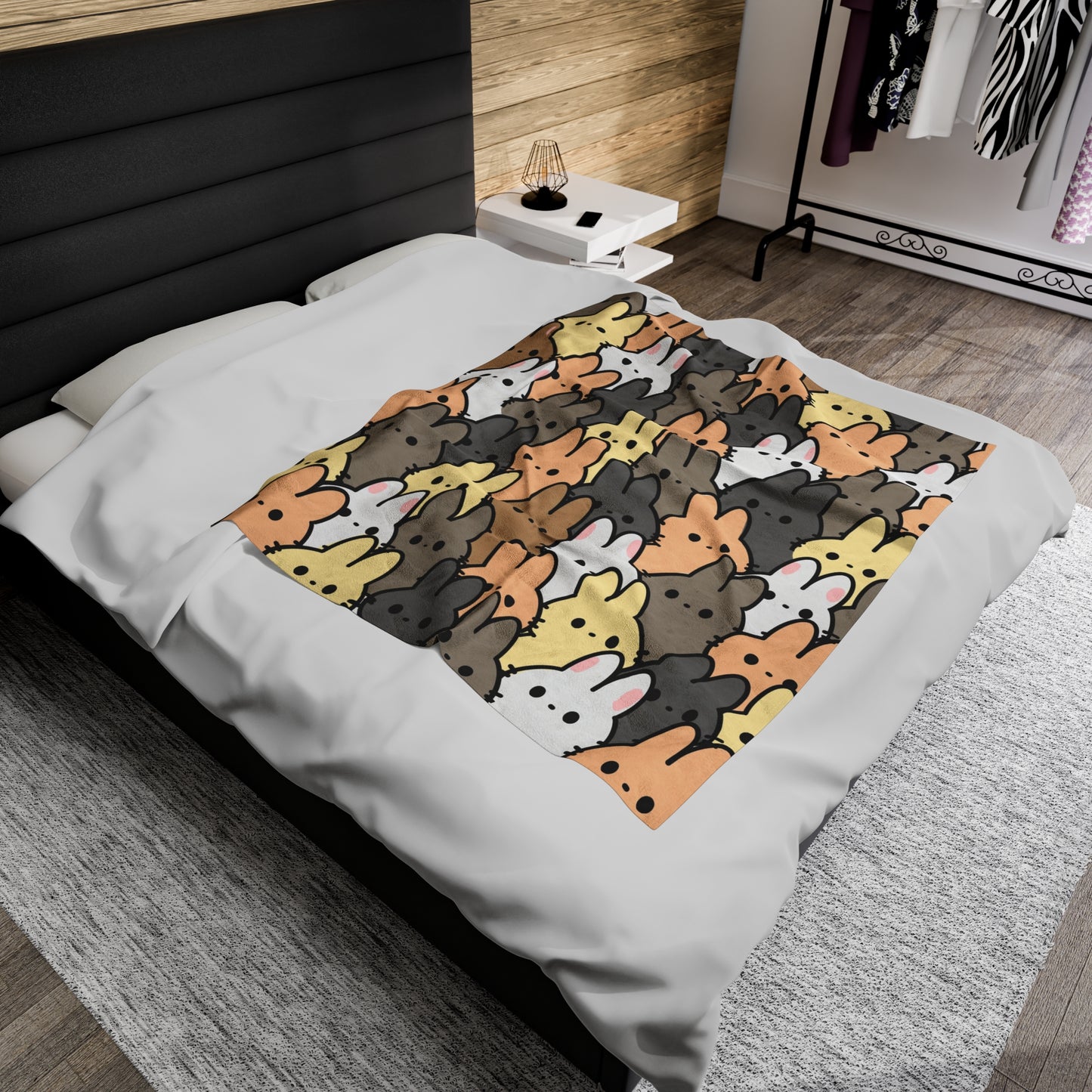 Bunny crowd Plush Blanket