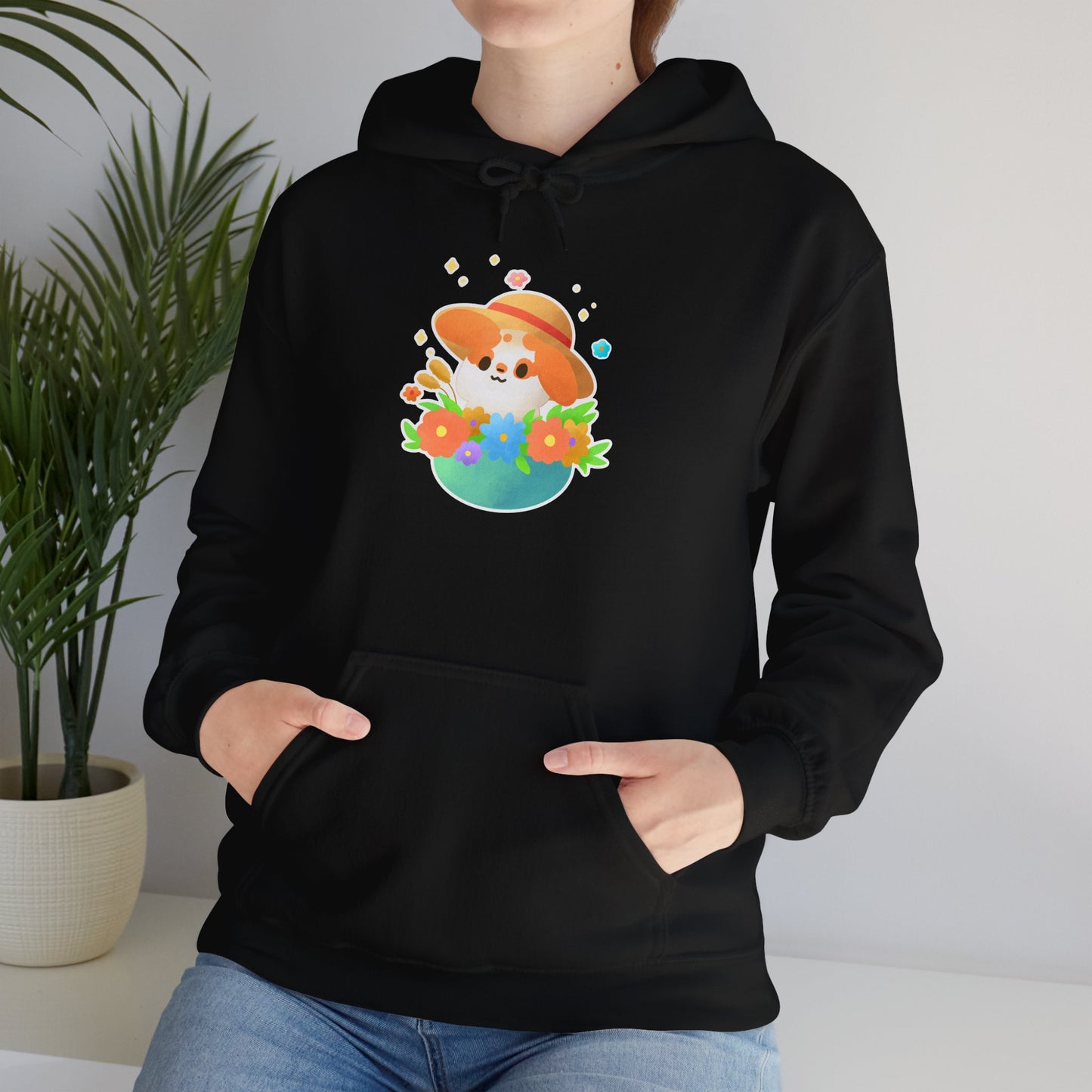 Bunny in a flower pot Hooded Sweatshirt