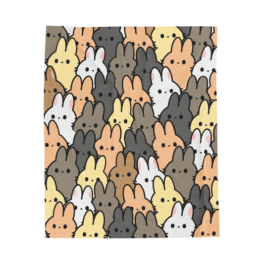 Bunny crowd Plush Blanket