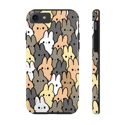 Bunny crowd Tough Phone Cases