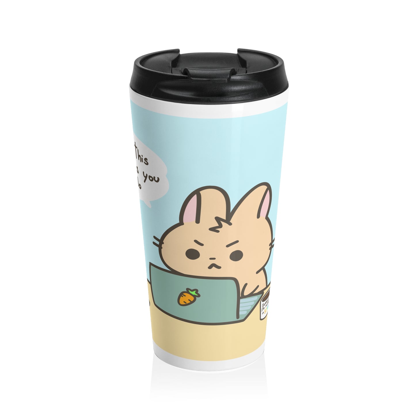 angry bunny Stainless Steel Travel Mug